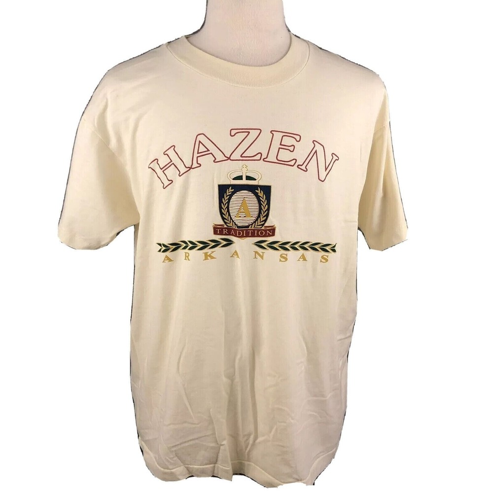 Hazen Arkansas Vintage 90s T-Shirt Mens XL Single Stitch Seam Made In USA Travel
